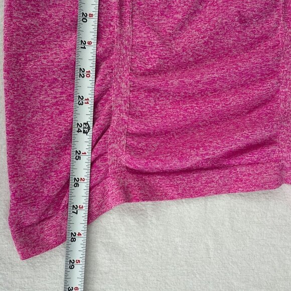 Athleta Women Fastest Track Racerback Tank Top Scoopneck Ruched Heathered Pink S - Picture 8 of 10